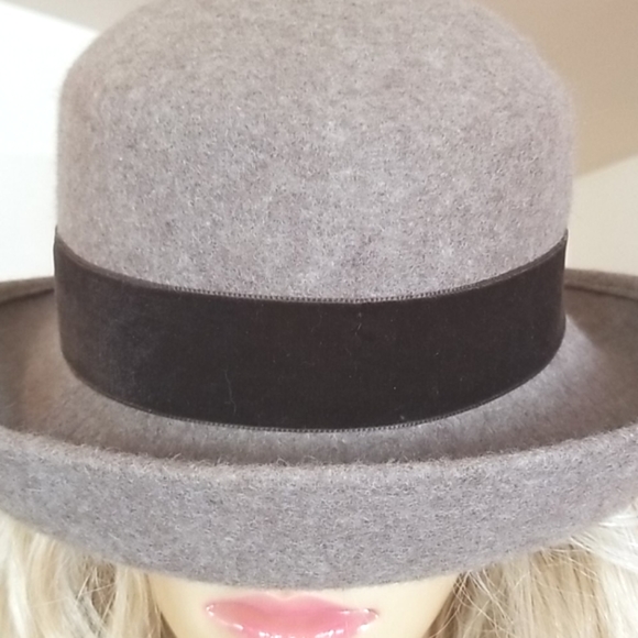 🌹FILIPO CATARZI Italy BOWLER Velvet WOOL HAT NWOT - Picture 6 of 12